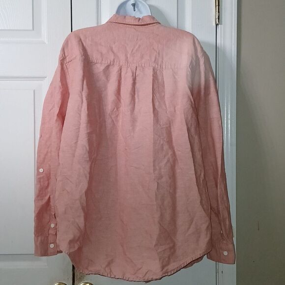 Liz Claiborne light salmon linen blend button down shirt Sz XXL NWOT - Picture 4 of 7